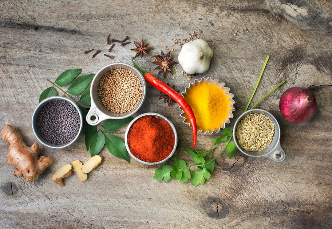 View of spices used to help fight imflammation