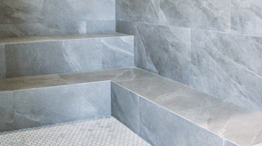 View of the newly renovated steam room